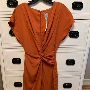 Burnt orange midi dress